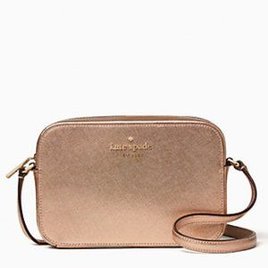 Kate Spade Glittering Rose Metallic Staci Mini Camera Bag NWT